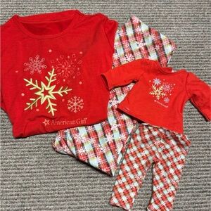 American Girl Festive Red Snowflake Pajama Set